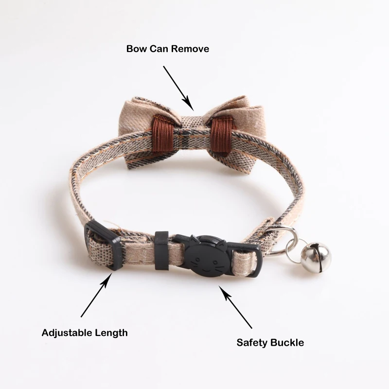 Collar a cuadros para mascotas con babero tipo bandana