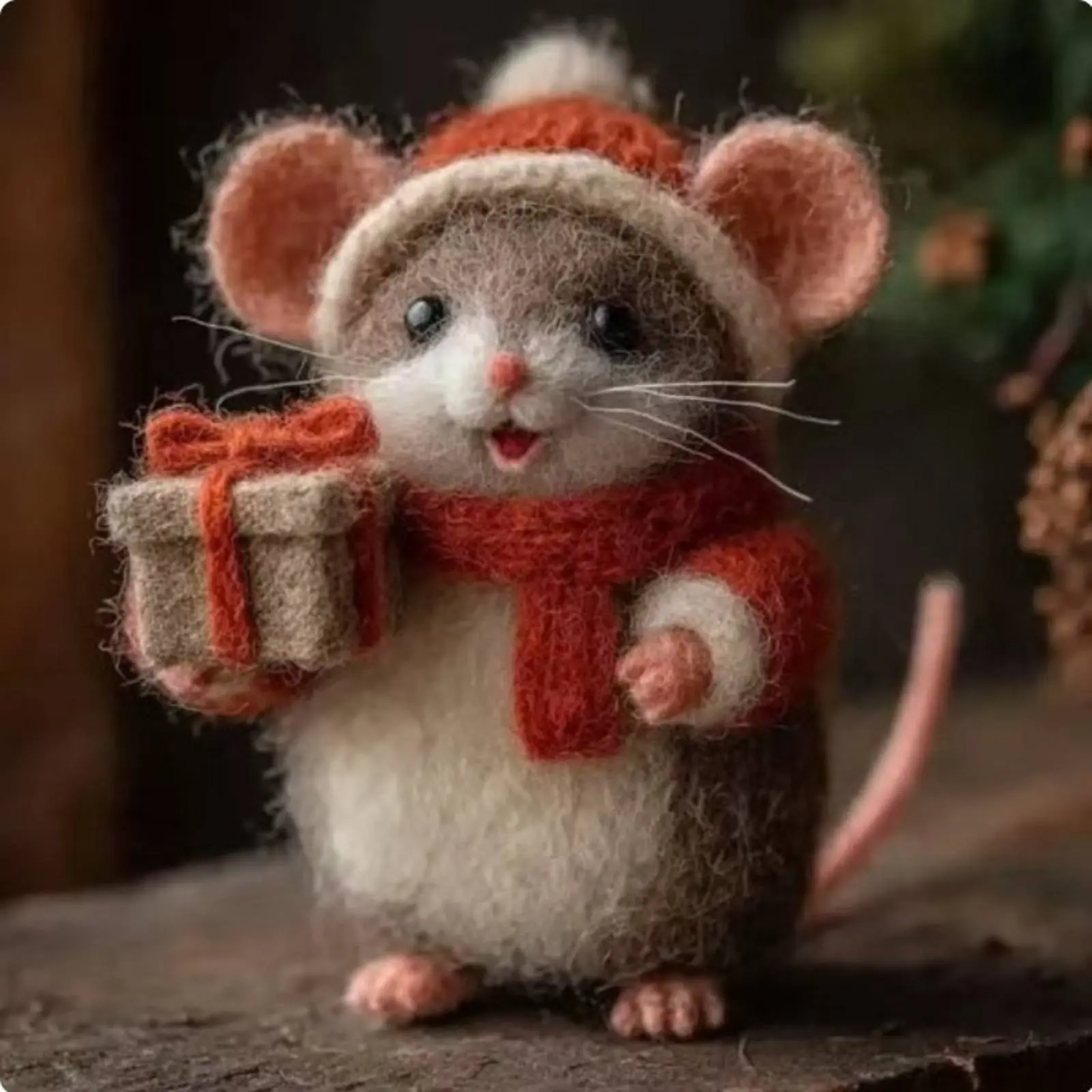 Muñeco de ratón navideño para gato – Juguete y decoración de escritorio - imagen 5
