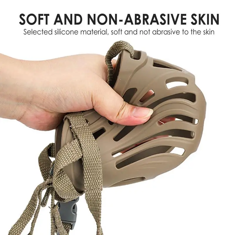 Bozal reflectante ajustable para perro, cesta acolchada suave, antimordedura, malla de aire para masticar y lamer, bozal para perro bebedero, negro - imagen 3