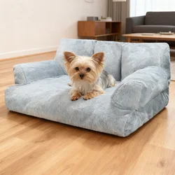 Sofá cama para gatos, sofá suave de felpa, estilo interior, cama para mascotas, diseño de envoltura acogedor para gatos de interior, elegante sofá de descanso para gatos en casa
