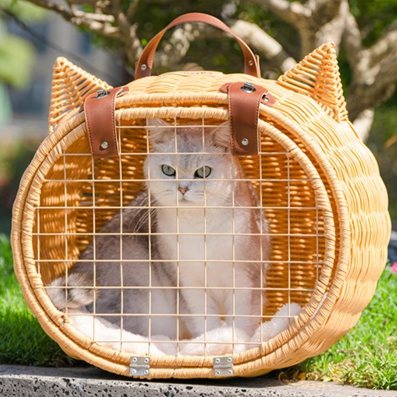 Bolsa portátil para gatos, bolsas para gatos al aire libre de verano, bolsas de viaje transpirables para gatos, mascotas, gatitos, bolsas de transporte para casa de gatitos y mascotas - imagen 2