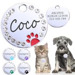 Placa identificación acero inoxidable para perro y gato – Nombre grabado