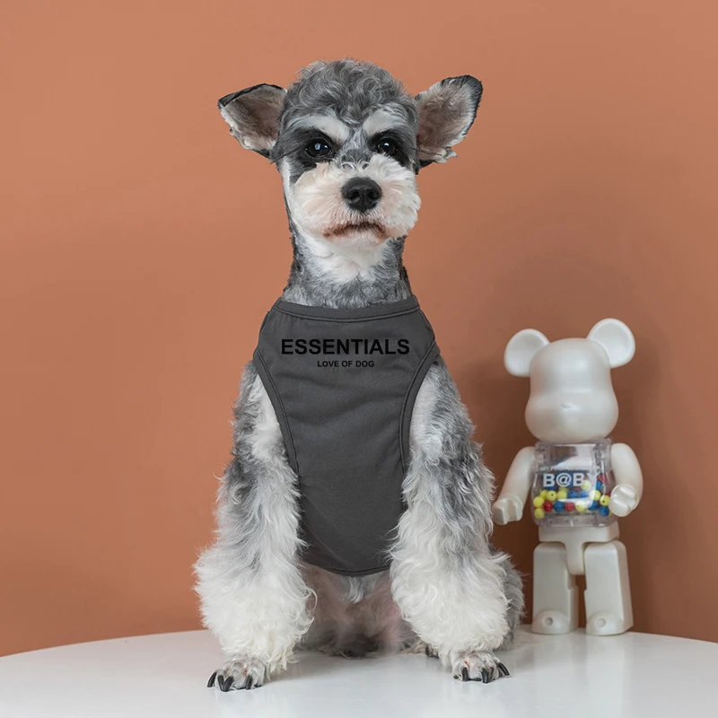 Mode Shirt Frühling Sommer Weste für Schnauzer Balck ärmelloses T-Shirt Yorkshire Teddy Outfit für kleine Medienhunde - imagen 2