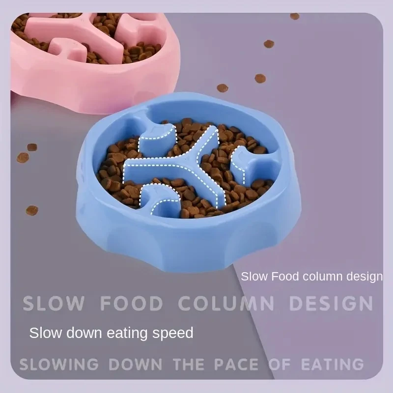 Suministros para mascotas, alimentador lento de Color, cuenco para gatos, rompecabezas de plástico antiasfixia para perros, cuenco de comida, lavabo de agua para perros para aliviar la ansiedad - imagen 5