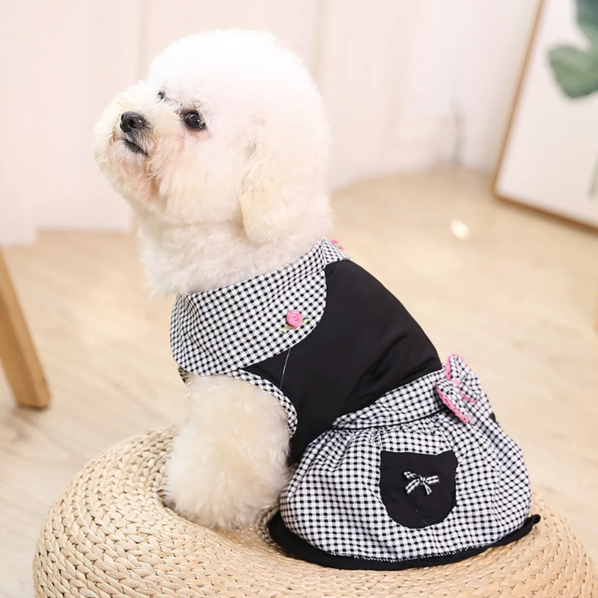 Ropa de verano para cachorros, vestido para perros pequeños y gatos, ropa de boda para fiesta de perros a la moda, vestidos de princesa para cachorros negros, talla XS -XL - imagen 2