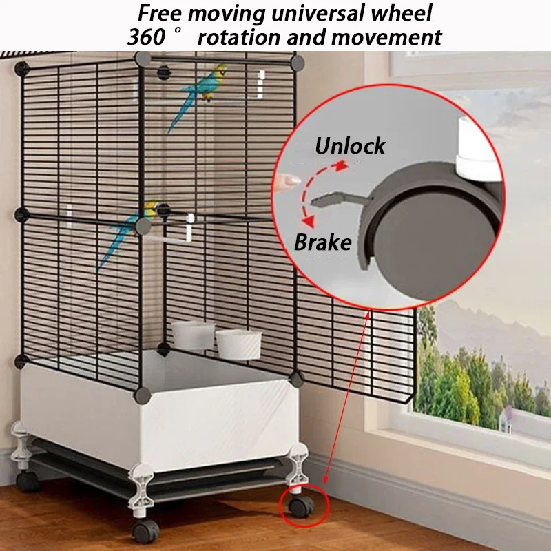 Jaulas para pájaros de interior DIY, jaulas grandes de Metal y hierro para pájaros, divisor para loros, Villa de tordo, jaula de lujo para pájaros, alimentos antisalpicaduras, suministros para mascotas - imagen 3