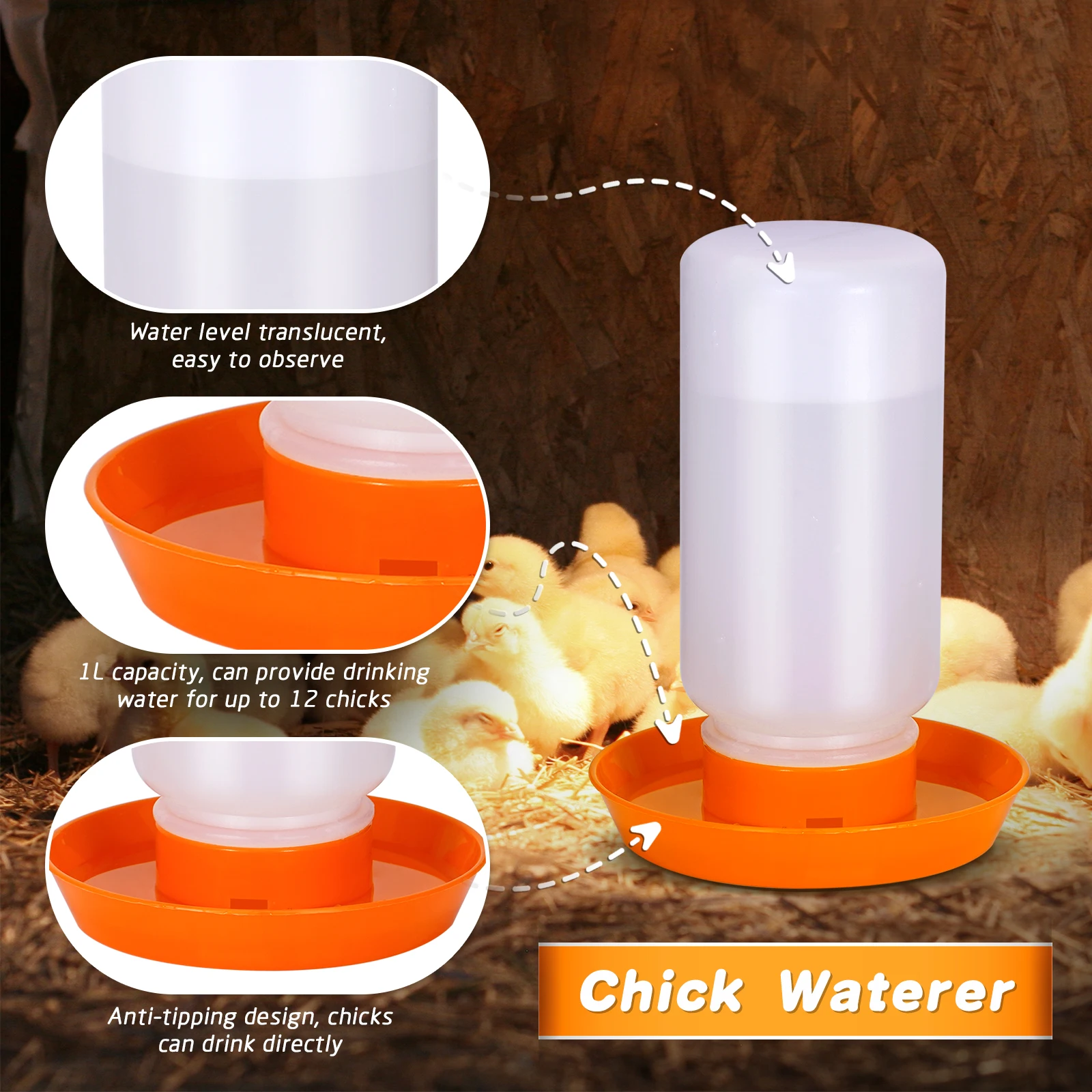 Bebedero automático para gallinas y pollos – Gran capacidad 2 uds - imagen 2