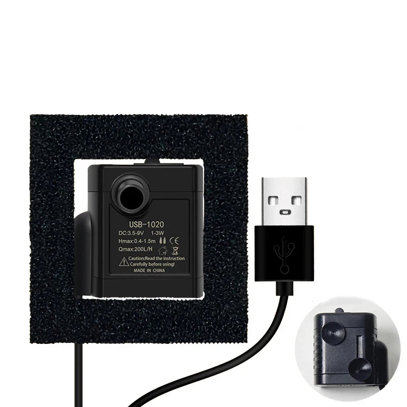 Bombas de agua USB mini filtro de acuario DIY bomba de Motor sin escobillas de bajo ruido accesorios de acuario ciclo de agua sumergible para mascotas - imagen 5