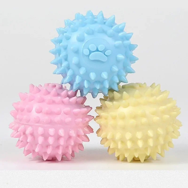 Juguete interactivo para masticar perros, bola de goma para perros pequeños y grandes, Limpieza de dientes de mascotas, Bola de huella Indestructible, accesorios para mascotas - imagen 3