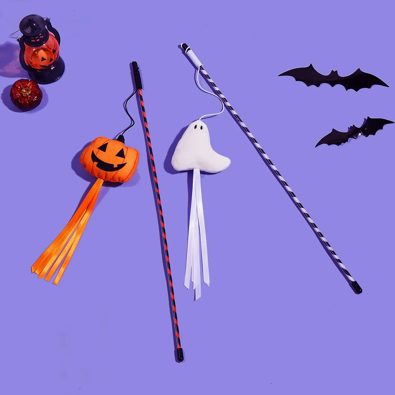Juguete interactivo para mascotas, cinta de calabaza para Halloween, juguete interactivo para gatos, accesorios interactivos, productos para mascotas