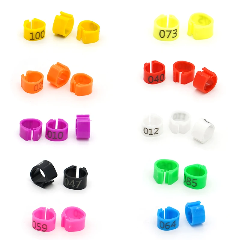 ใหม่100ชิ้นแหวนขาของนกพิราบสายคล้องนกพิราบคลิปหนีบนกแก้วพลาสติกขนาด8มม. อุปกรณ์ฝึกนกพิราบอุปกรณ์ฝึกนก - imagen 2