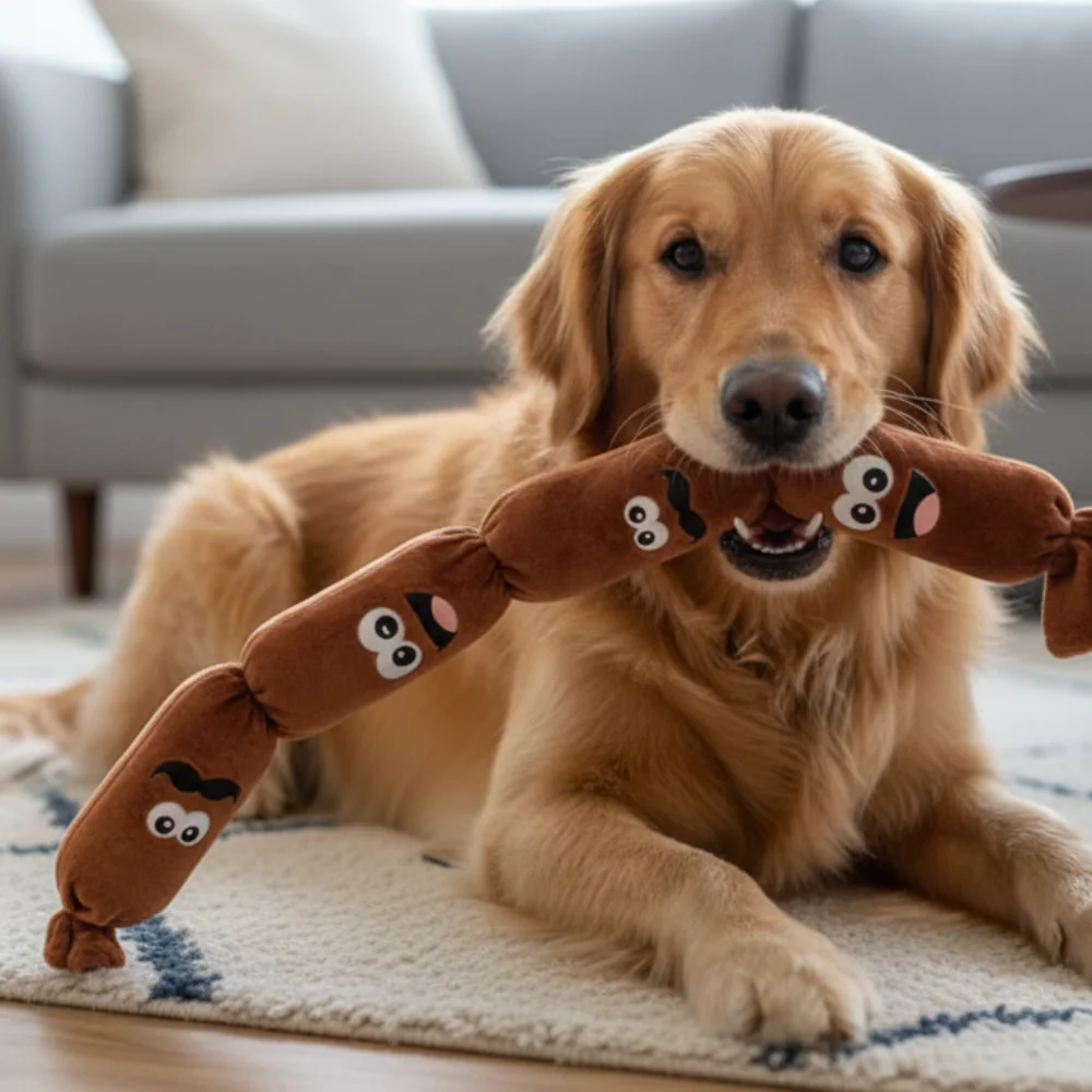 Juguete peluche salchicha perro – sonido BB resistente aburrimiento - imagen 2