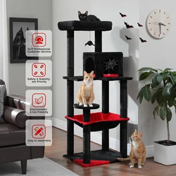 Árbol rascador alto con hamacaXL y poste de sisal para gatos