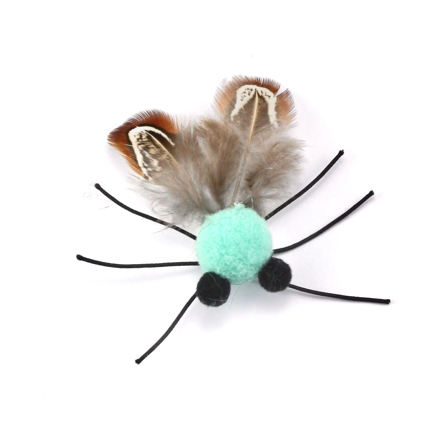 Palo de burlas para gatos de cigarra simulada, accesorio de cabeza de repuesto, juguetes para mascotas de plumas, 3 uds./4 Uds. - imagen 3