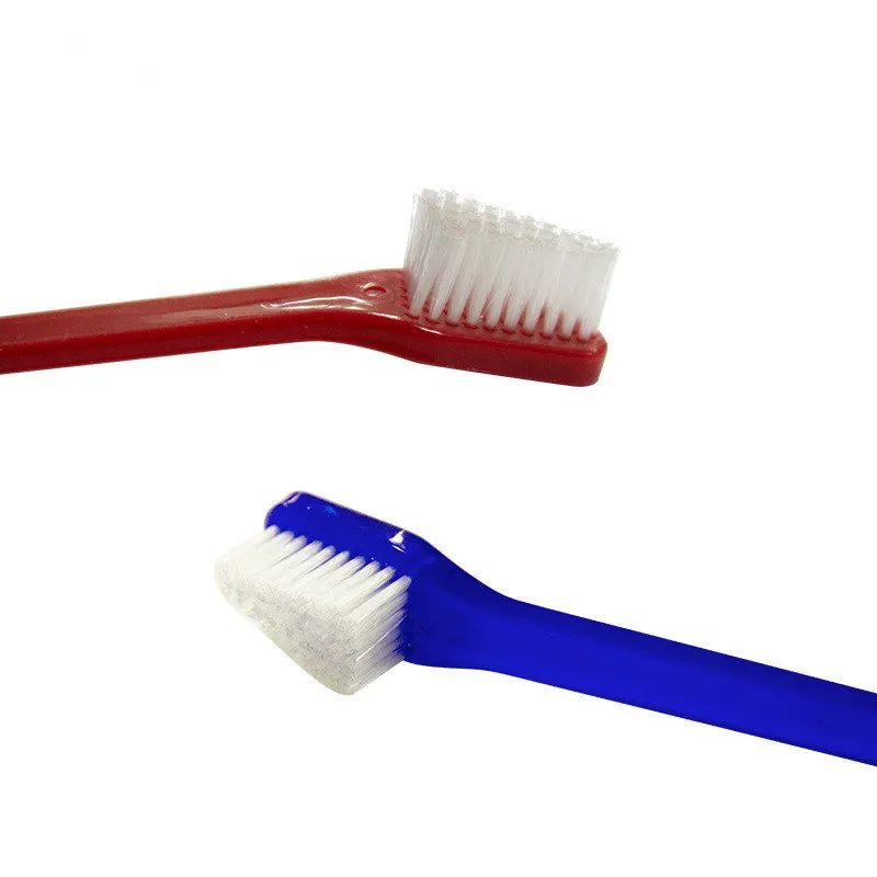 Juego de cepillos de dientes para perros y gatos, Set de 2 piezas de doble cabezal, 2 piezas, para limpieza de dientes - imagen 2