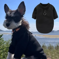 Sudadera para perros y gatos con cuello redondo, anillo de tracción