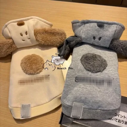 Sudadera con capucha para mascotas, bonito abrigo con orejas para perros pequeños, Sudadera con capucha de otoño e invierno, abrigo para mascotas Schnauzer Panda para perros pequeños