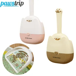 Pala de arena para gatos 2 en 1 con Base, pala de limpieza para gatos montada en la pared, limpiador de arena para gatitos de malla duradera, Herramientas de limpieza para mascotas