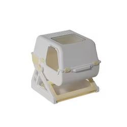 Arenero grande semi-automático para gatos – Cerrado anti-salpicaduras