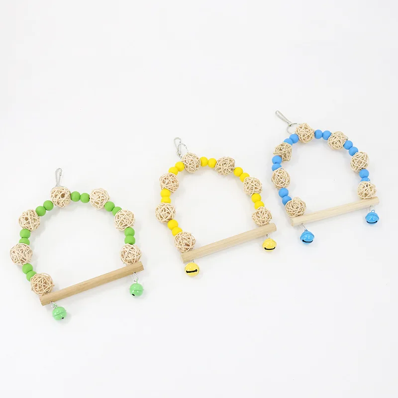 Columpio de Color caramelo para pájaros, juguete para loros, hamaca para loros, anillo para peonías, suministros para mascotas - imagen 3