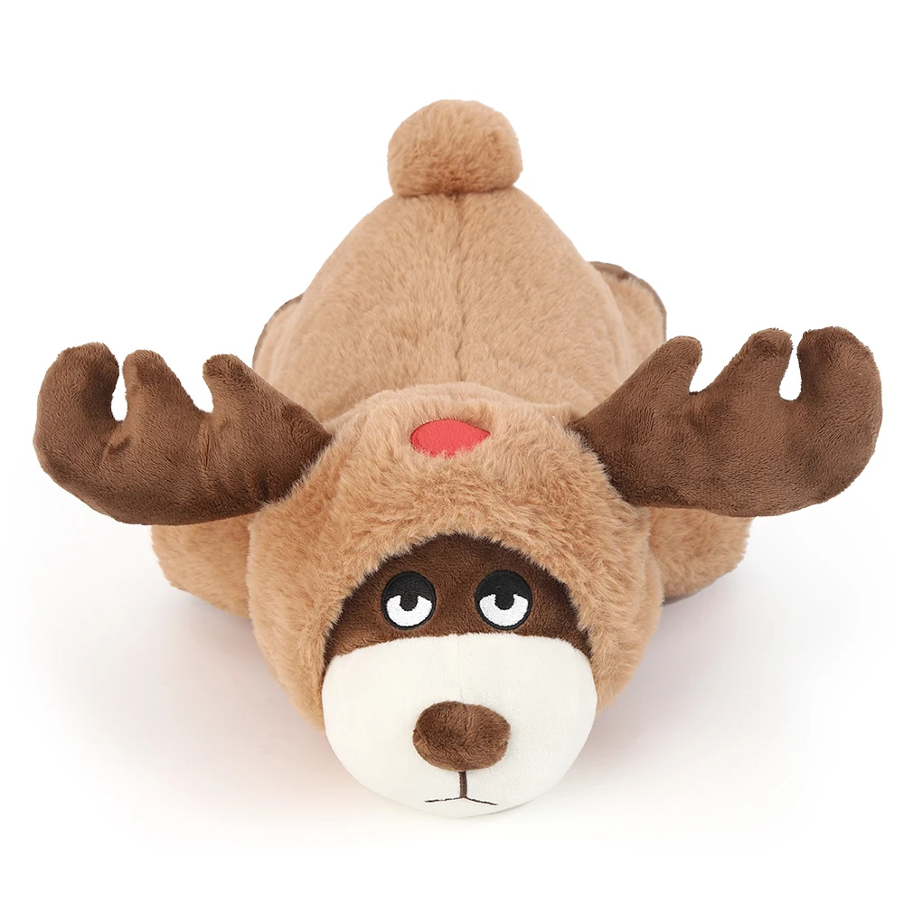 Navidad Reno Oso Perro Heartbeat Toy Perro Heartbeat Toy con mecanismo de latido del corazón incorporado para calmar la ansiedad del cachorro