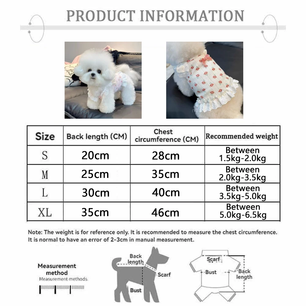 Ropa para perros pequeños y gatos: falda de encaje transpirable - imagen 3