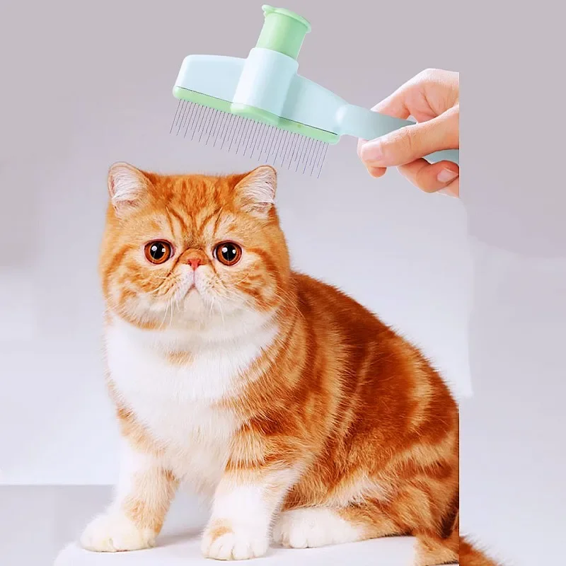 Peine para perros, removedor de pelo para mascotas, cepillo autolimpiante para gatos, cepillo de masaje para perros, peines con un clic para gatos, accesorios para mascotas con apertura de nudos - imagen 3