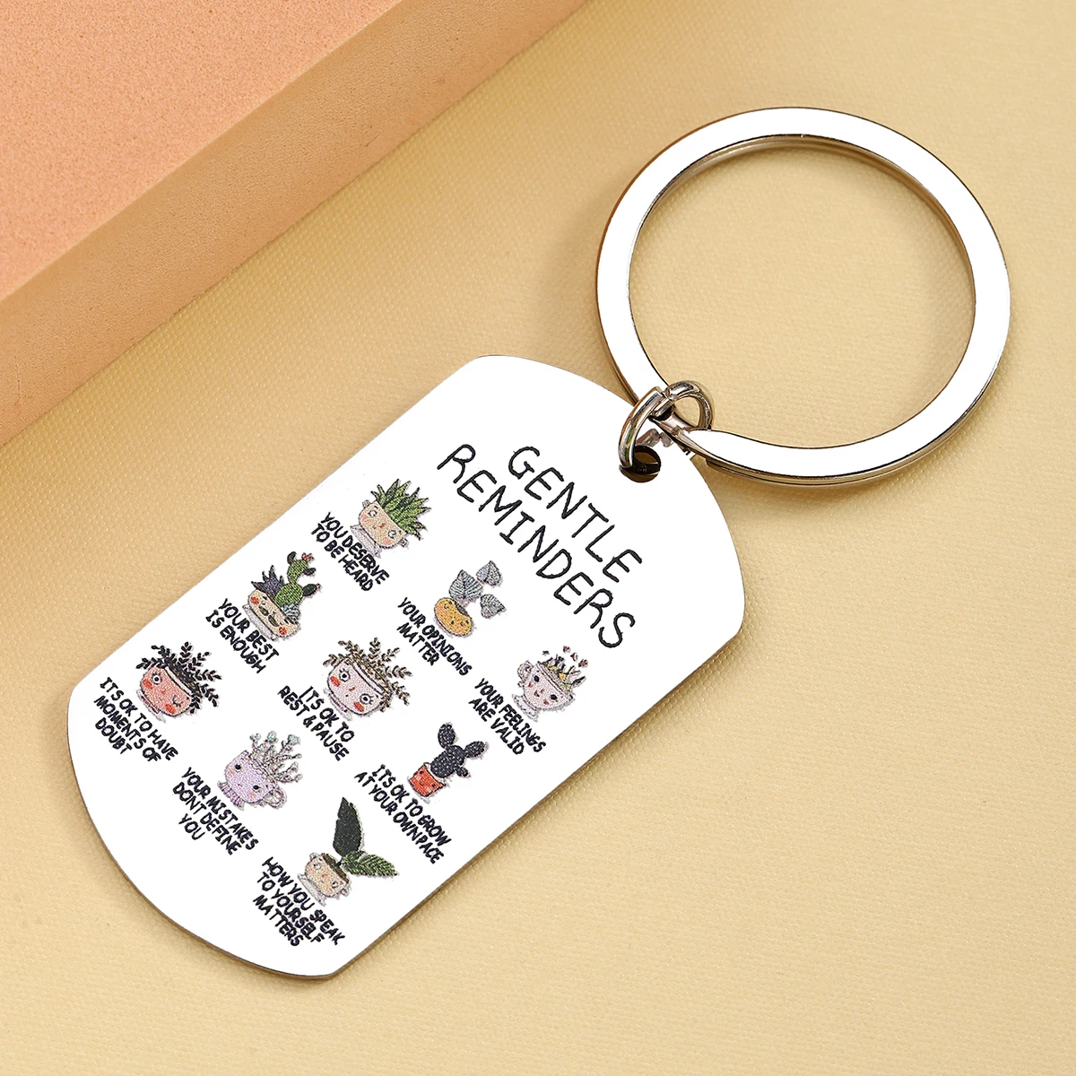 1 llavero de salud mental: regalo de salud mental, llavero de recordatorio suave, citas de motivación de creencia diaria, amor propio positivo - imagen 3