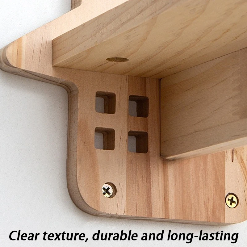 Nido de madera para gatos montado en la pared - Plataforma de salto - imagen 5