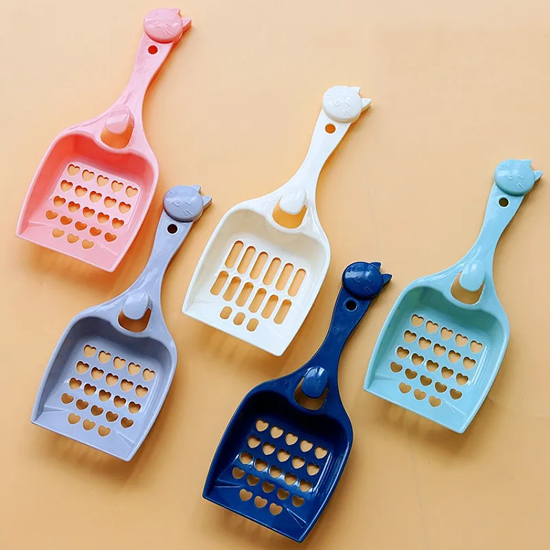 Pala de arena para gatos, pala de arena de plástico para gatos, palas de arena colgantes para limpieza de inodoro de gatos, pala de arena para gatos pequeños, productos para mascotas