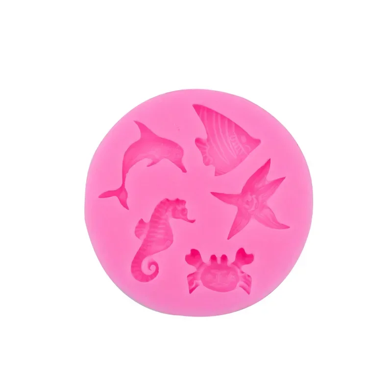 Molde de silicona para Tartas de 1 piezas, decoración del mundo del océano 3D, bonito caballito de mar, herramientas de modelado para decoración de Fondant - imagen 4