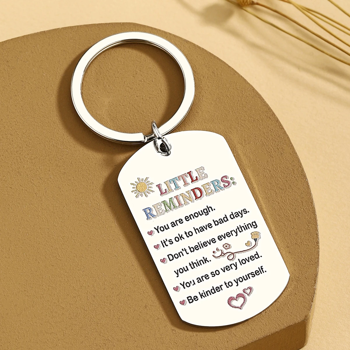 Llavero de regalo de pequeños recordatorios, inspiración, salud mental, cuidado personal, eres suficiente, llavero de regalo para mujeres y hombres - imagen 5