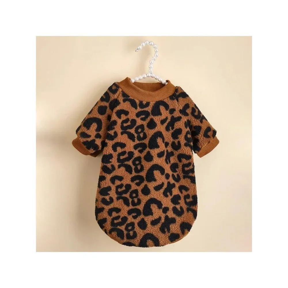 Jersey para cachorros, suéter para mascotas, suéter de invierno con estampado de leopardo, Bulldog Francés, suéter cálido de invierno, ropa para mascotas, ropa para perros - imagen 3