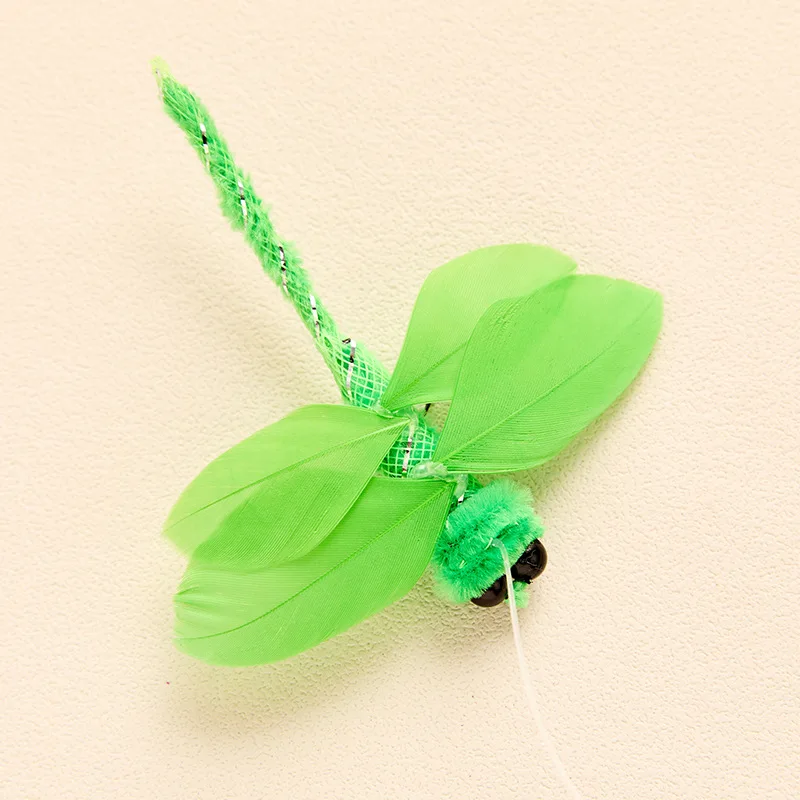 Cabezal de repuesto de libélula de plumas, palo de Teaser para gatos, cabezales de cambio, juguetes, suministros para mascotas, 4 Uds.
