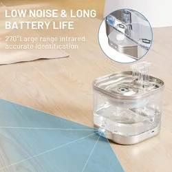Bebedero automático inalámbrico recargable acero inoxidable para gatos