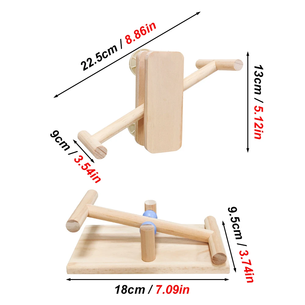 Percha de madera para pájaros, columpio interactivo para loros, columpio con soporte de molienda de garra para mascotas, jaula para periquitos, juguete colgante, 1 ud. - imagen 2