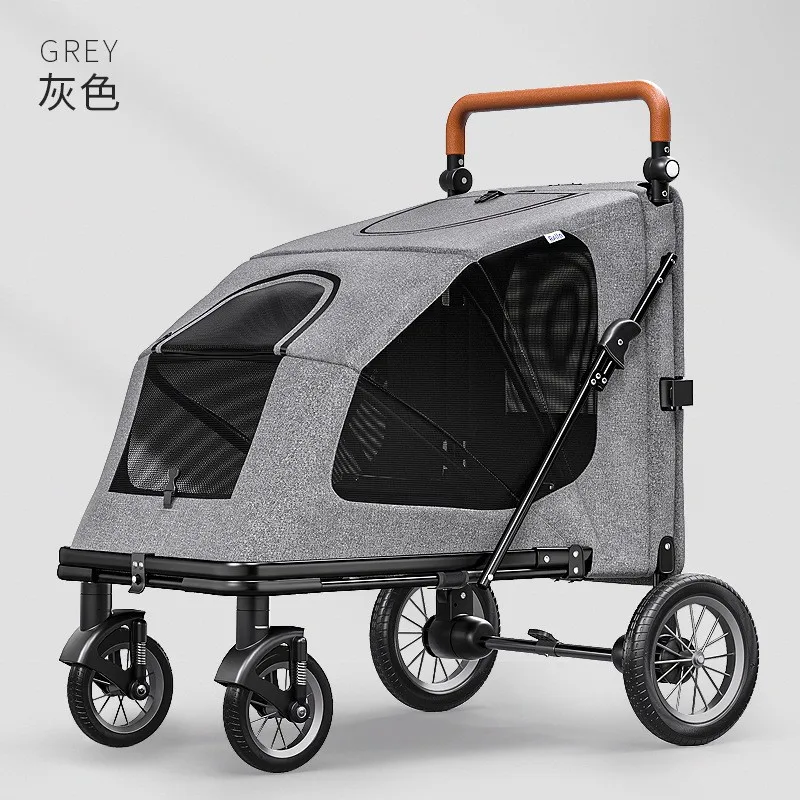 New Large Pet Strollers Medium and Large Dog Travel Large Space Trolley Pet Products - imagen 5