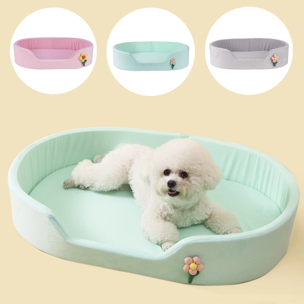 Cama elástica floral para gatos y perros con cojín transpirable - imagen 5