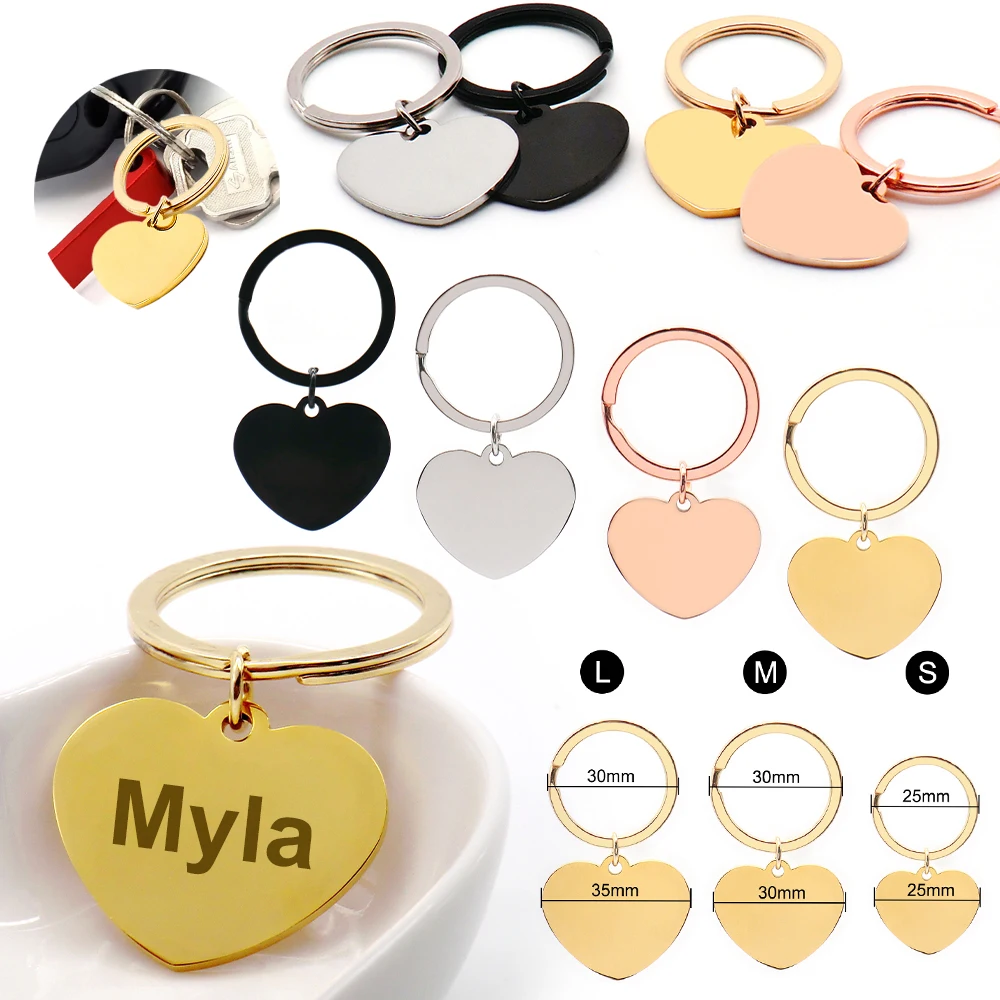 Colgantes de corazón de acero inoxidable – llaveros personalizados