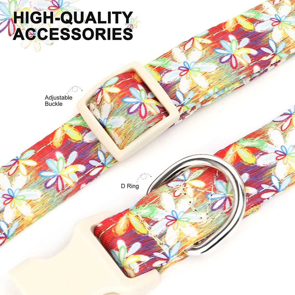 Collar para perro bonito, collares para perros con estampado de nailon, Collar ajustable para perro, estampado de abeja y flor para perros pequeños, medianos y grandes, Chihuahua - imagen 4
