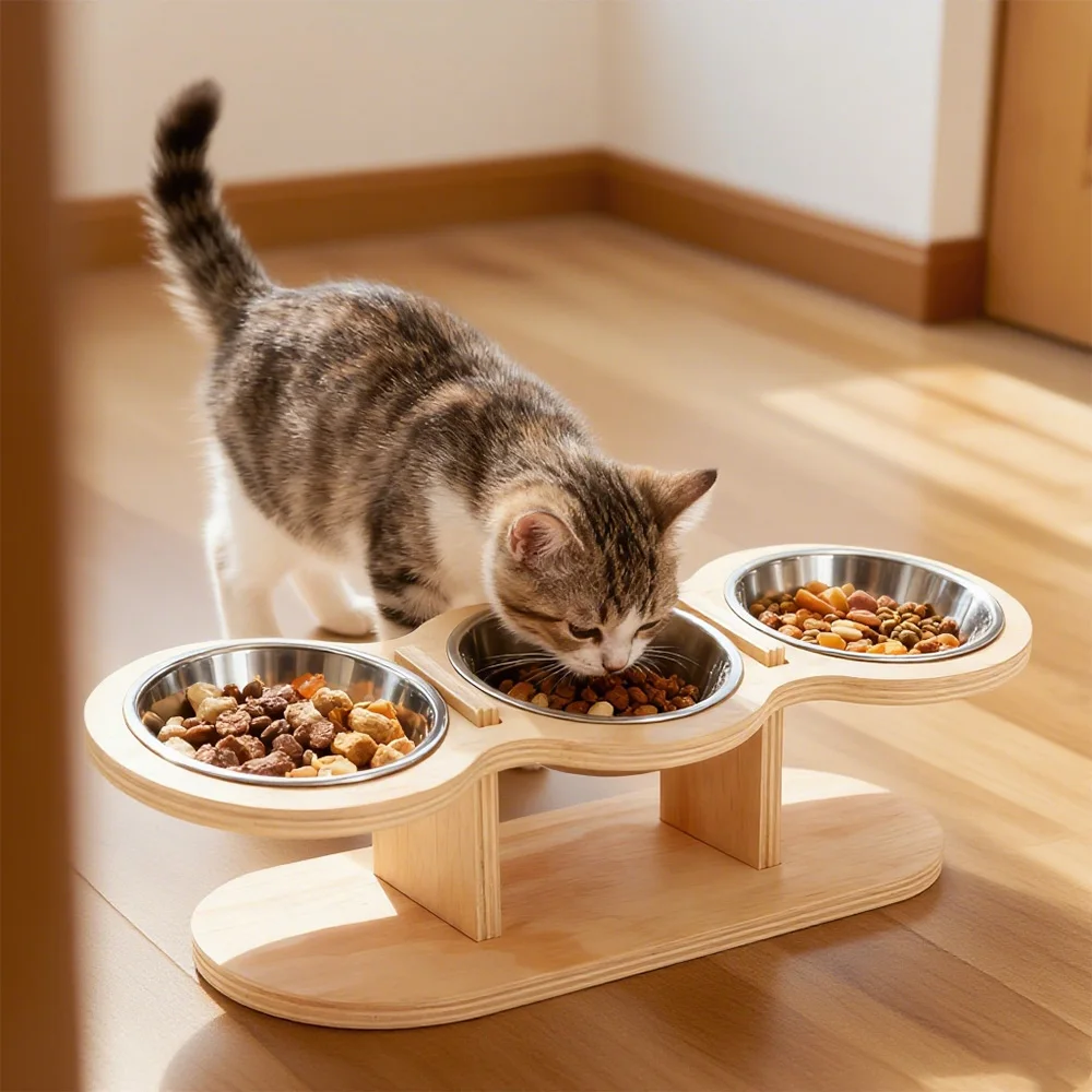 Cuencos elevados para gatos Cuencos elevados para comida para gatos 15 ° Cuencos inclinados para mascotas, para gatos, cachorros, perros pequeños, cuenco elevado para perros, soporte, cuencos para mascotas - imagen 5