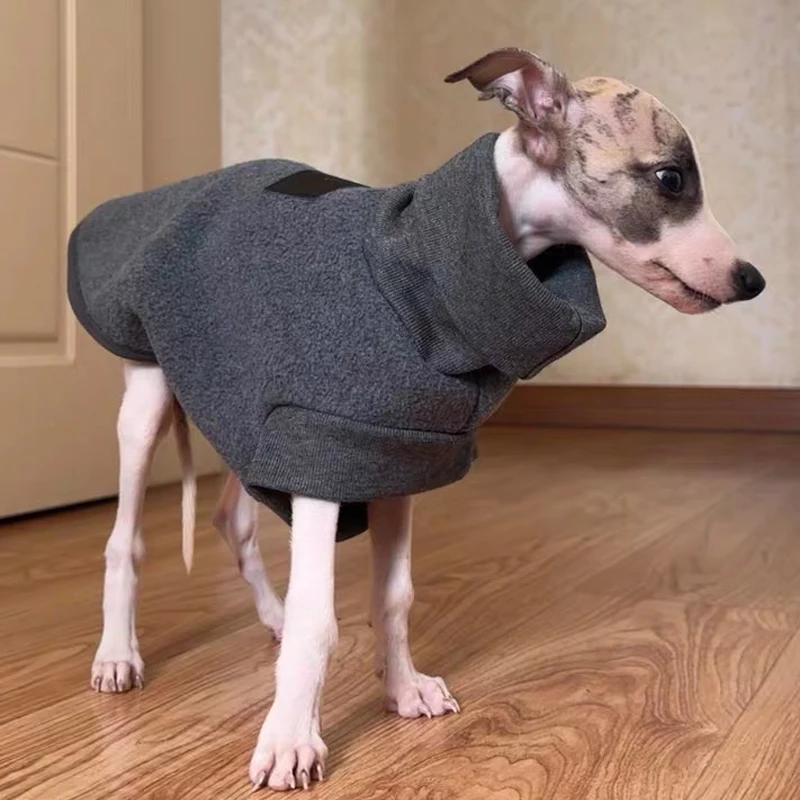 Chaleco de cuello alto para mascotas, ropa cálida de tela de alta calidad, Galgo Italiano, gris, pequeño, mediano, grande, Otoño e Invierno - imagen 4