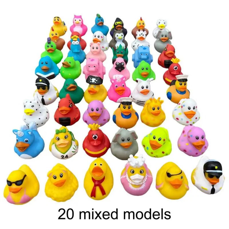Juguetes de baño de patos de goma para niños, juguete de baño de ducha, pato flotador divertido, juego de agua de natación, regalo para niños, 20 piezas - imagen 2