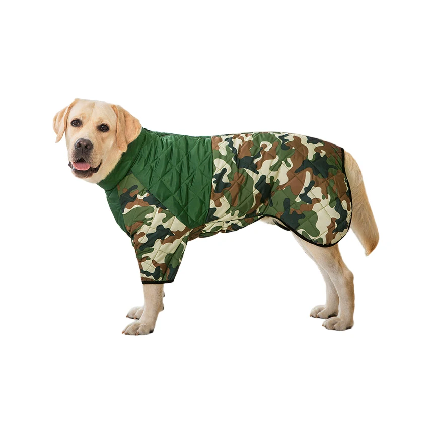 Abrigo impermeable para perro, chaqueta de invierno elástica para el vientre para razas medianas y grandes, traje de nieve hinchado para clima frío, ropa para mascotas, Parka acolchada - imagen 2