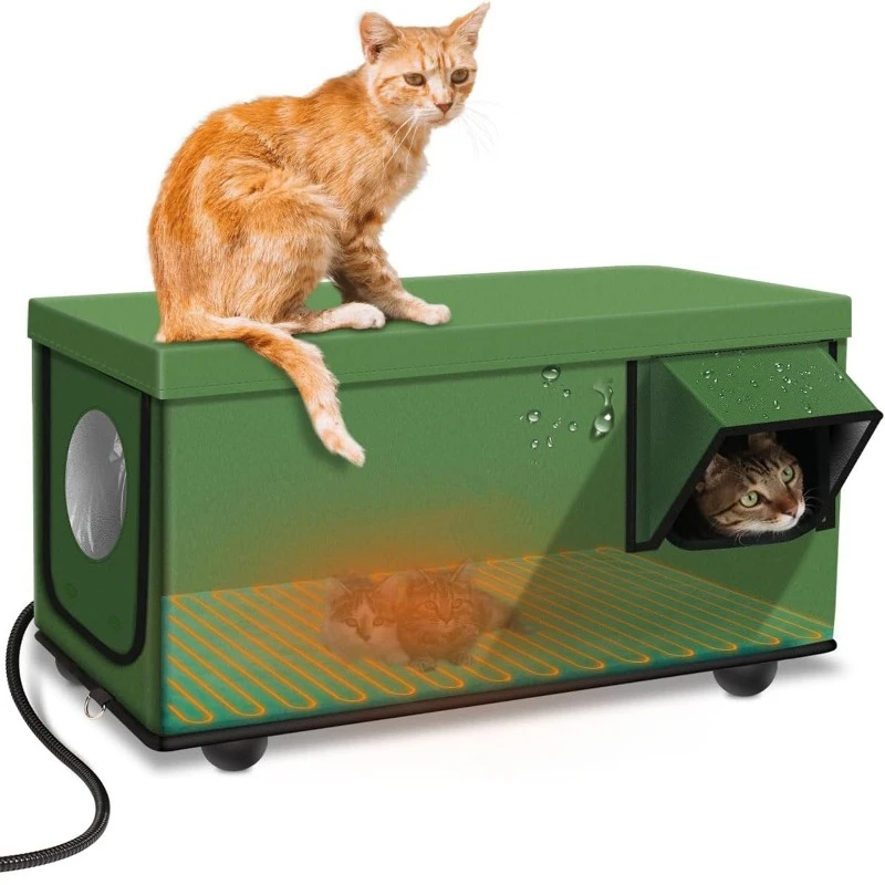 Cama para gatos al aire libre, aislamiento térmico, camas para gatos a prueba de viento, impermeable, jaula para sala de parto, gatito, perro, cachorro, Animal, casa para conejos