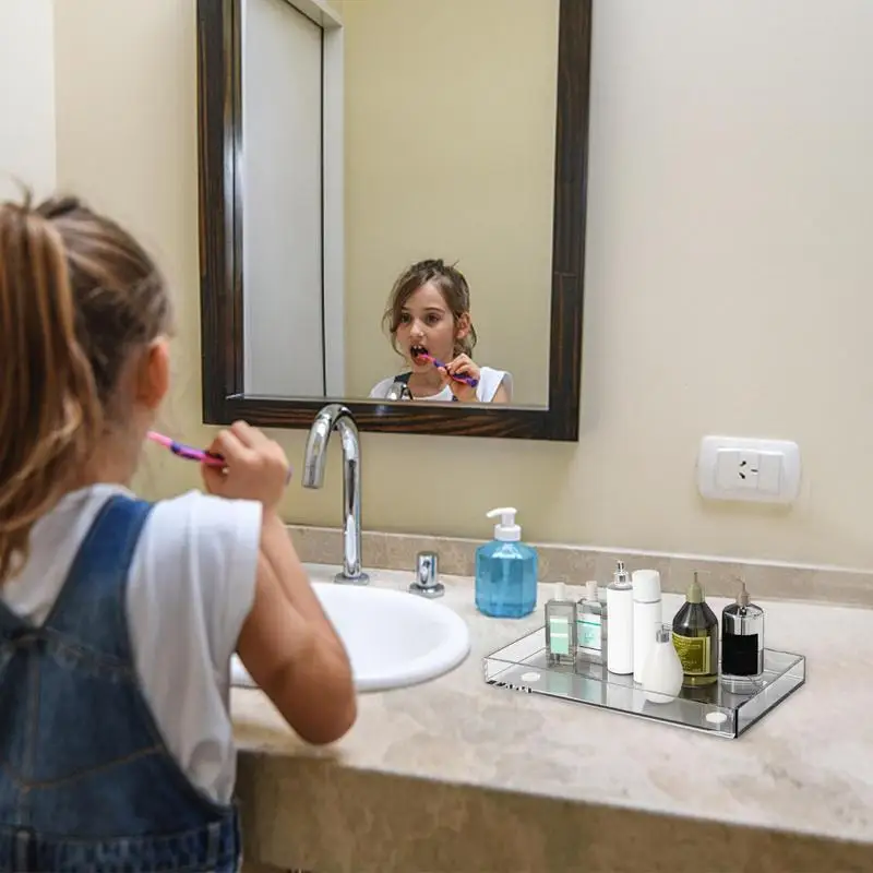 Bandejas acrílicas para exhibición, bandeja Rectangular decorativa de acrílico, organizador de mesa de café, bandejas de anidación para alimentos y té - imagen 2