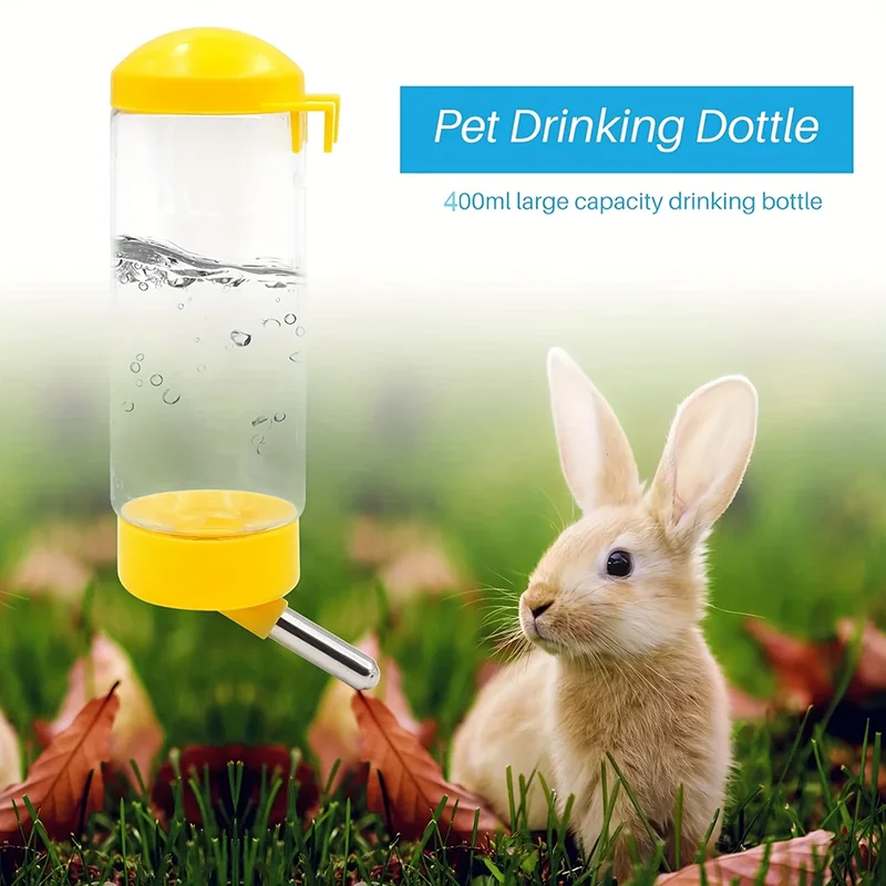 Botella de agua automática para mascotas, Color sólido, Material PE, Ideal para conejos, visón, gato, ardilla, con bolígrafo, 400ml, 1 ud.