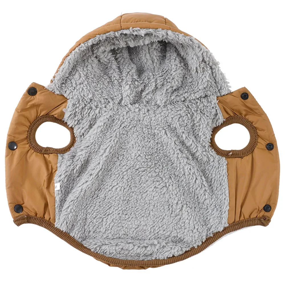 Warm Fleece Pet Hoodies With D-ring Waterproof Dog Jacket For Winter Windproof Pets Coat For Small Medium Dogs Pug Bulldog Parka - imagen 3