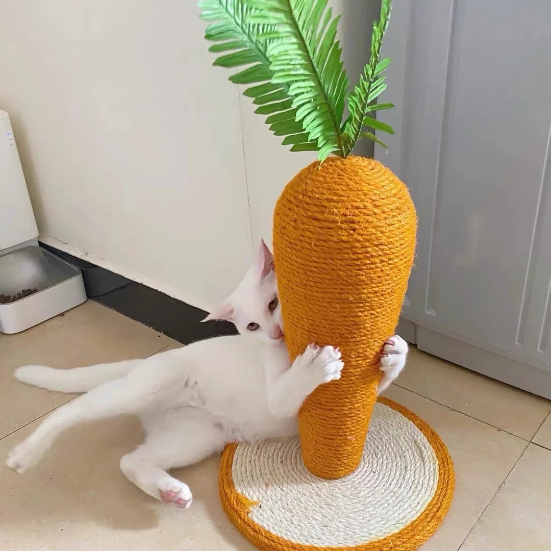 Marco de escalada de Sisal con forma de zanahoria para gatos, tablero rascador de juguete para gatitos, Protector de muebles, poste rascador, suministros para mascotas para gatos - imagen 2
