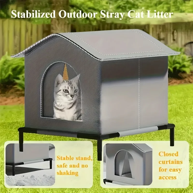 Refugio aislado para gatos de exterior – Impermeable y térmico - imagen 4
